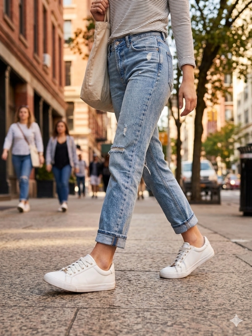 Nine West White Low-Top Lace-Up Sneakers with Gold Accents - Size 6.5